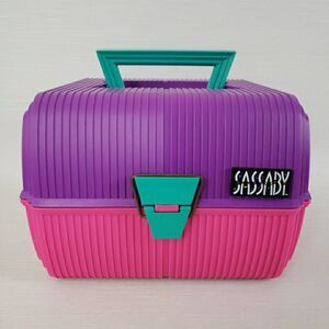 Sassaby Pink Purple Makeup Cosmetic Case Jewelry Organizer Box Mirror 102-17